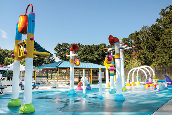 splash park with water spraying
